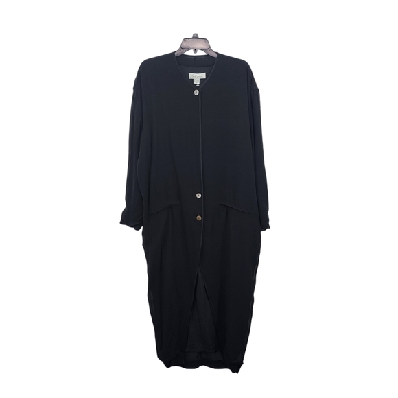 Bern Conrad Vintage Women's 100% Silk Three Buttoned Dress Black - M - Picture 1 of 8